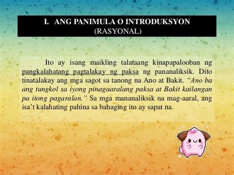 Kabanata 1 sa pananaliksik (suliranin at kaligiran).